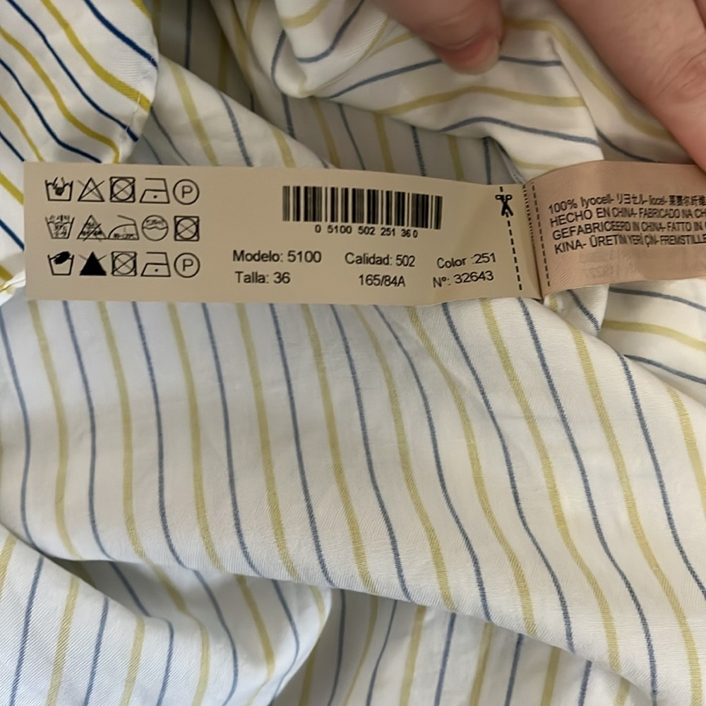 Massimo Dutti Striped Bell Sleeve Blouse Top - Picture 11 of 12